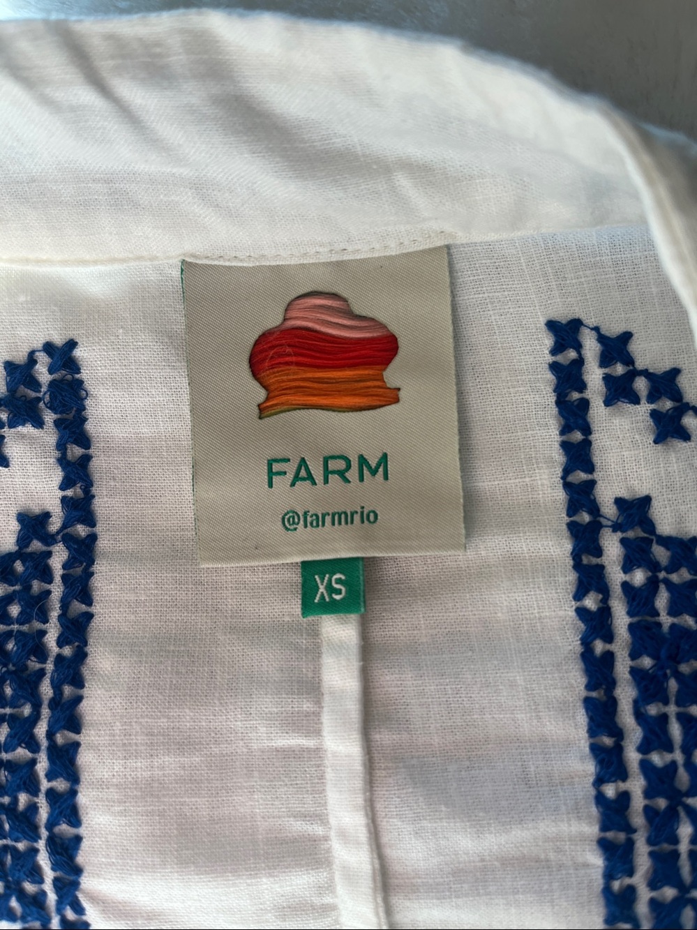 FARM Rio Cross-Stitch Blue and White Dress - Picture 8 of 16
